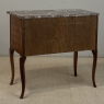Antique French Louis XVI Style Marquetry Marble Top Commode