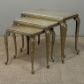 Set of Three Mid-Century French Louis XV Style Brass and Onyx Nesting Tables