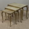 Set of Three Mid-Century French Louis XV Style Brass and Onyx Nesting Tables