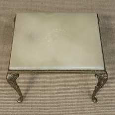 Set of Three Mid-Century French Louis XV Style Brass and Onyx Nesting Tables