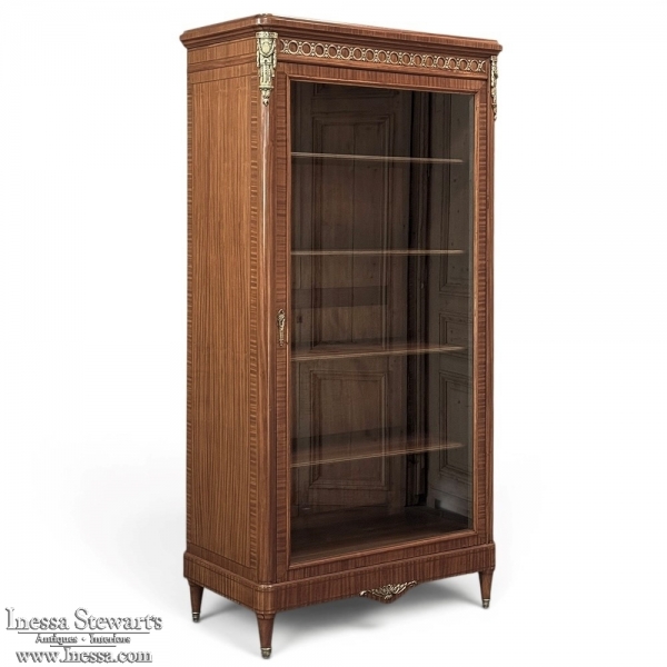 19th Century Parisian Louis XVI Marquetry Bookcase ~ Display Armoire