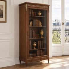 19th Century Parisian Louis XVI Marquetry Bookcase ~ Display Armoire