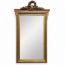 19th Century French Louis XVI Gilded Mirror with Floral Wreath Crest