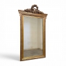 19th Century French Louis XVI Gilded Mirror with Floral Wreath Crest