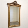 19th Century French Louis XVI Gilded Mirror with Floral Wreath Crest