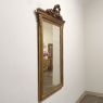 19th Century French Louis XVI Gilded Mirror with Floral Wreath Crest