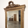 19th Century French Louis XVI Gilded Mirror with Floral Wreath Crest