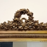 19th Century French Louis XVI Gilded Mirror with Floral Wreath Crest