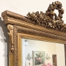 19th Century French Louis XVI Gilded Mirror with Floral Wreath Crest