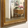 19th Century French Louis XVI Gilded Mirror with Floral Wreath Crest