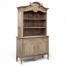 19th Century French Normandy Louis Philippe Period Stripped Pine Buffet à Deux Corps ~ Bookcase