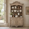 19th Century French Normandy Louis Philippe Period Stripped Pine Buffet à Deux Corps ~ Bookcase