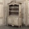 19th Century French Normandy Louis Philippe Period Stripped Pine Buffet à Deux Corps ~ Bookcase