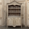 19th Century French Normandy Louis Philippe Period Stripped Pine Buffet à Deux Corps ~ Bookcase