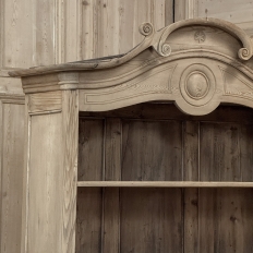 19th Century French Normandy Louis Philippe Period Stripped Pine Buffet à Deux Corps ~ Bookcase