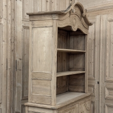 19th Century French Normandy Louis Philippe Period Stripped Pine Buffet à Deux Corps ~ Bookcase