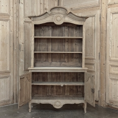 19th Century French Normandy Louis Philippe Period Stripped Pine Buffet à Deux Corps ~ Bookcase