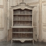 19th Century French Normandy Louis Philippe Period Stripped Pine Buffet à Deux Corps ~ Bookcase