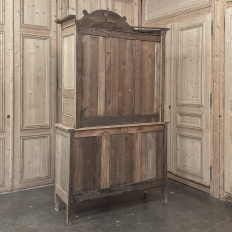 19th Century French Normandy Louis Philippe Period Stripped Pine Buffet à Deux Corps ~ Bookcase