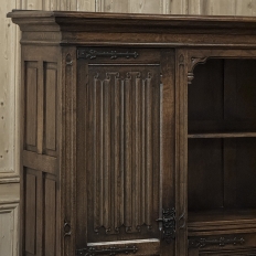 French Gothic Revival Hand-Carved Oak Cabinet Bookcase ~ Cabinet