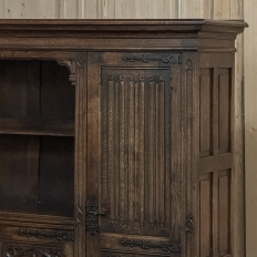 French Gothic Revival Hand-Carved Oak Cabinet Bookcase ~ Cabinet