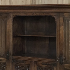 French Gothic Revival Hand-Carved Oak Cabinet Bookcase ~ Cabinet