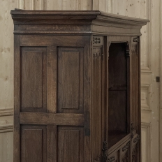 French Gothic Revival Hand-Carved Oak Cabinet Bookcase ~ Cabinet