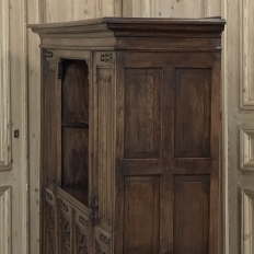 French Gothic Revival Hand-Carved Oak Cabinet Bookcase ~ Cabinet
