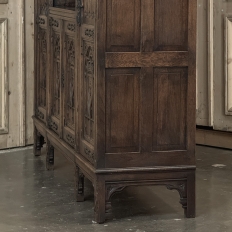 French Gothic Revival Hand-Carved Oak Cabinet Bookcase ~ Cabinet