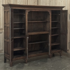 French Gothic Revival Hand-Carved Oak Cabinet Bookcase ~ Cabinet