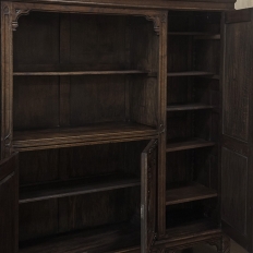 French Gothic Revival Hand-Carved Oak Cabinet Bookcase ~ Cabinet