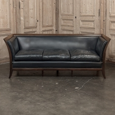 French Directoire Style Mahogany and Leather  Canapé ~ Sofa