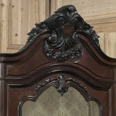 19th Century French Napoleon III Period Burled Walnut Display Armoire ~ Bookcase
