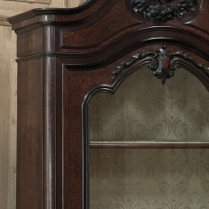 19th Century French Napoleon III Period Burled Walnut Display Armoire ~ Bookcase