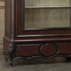 19th Century French Napoleon III Period Burled Walnut Display Armoire ~ Bookcase