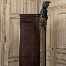 19th Century French Napoleon III Period Burled Walnut Display Armoire ~ Bookcase