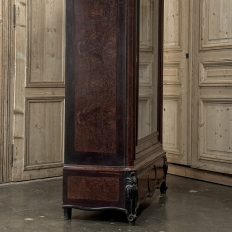 19th Century French Napoleon III Period Burled Walnut Display Armoire ~ Bookcase