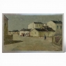 Mid Century Israeli Village Landscape Oil Painting by Ori Reisman (1924–1991)