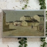 Mid Century Israeli Village Landscape Oil Painting by Ori Reisman (1924–1991)