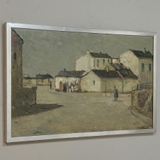 Mid Century Israeli Village Landscape Oil Painting by Ori Reisman (1924–1991)