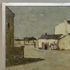 Mid Century Israeli Village Landscape Oil Painting by Ori Reisman (1924–1991)