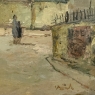 Mid Century Israeli Village Landscape Oil Painting by Ori Reisman (1924–1991)