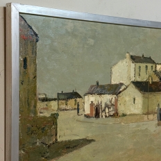 Mid Century Israeli Village Landscape Oil Painting by Ori Reisman (1924–1991)