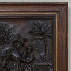 19th Century Renaissance Revival Carved Walnut Framed Panel