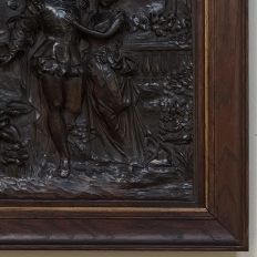 19th Century Renaissance Revival Carved Walnut Framed Panel