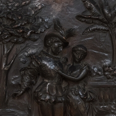 19th Century Renaissance Revival Carved Walnut Framed Panel