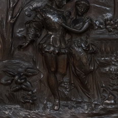 19th Century Renaissance Revival Carved Walnut Framed Panel