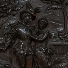 19th Century Renaissance Revival Carved Walnut Framed Panel
