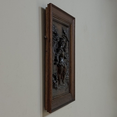 19th Century Renaissance Revival Carved Walnut Framed Panel