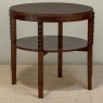 French Mid Century Mahogany Round End Table